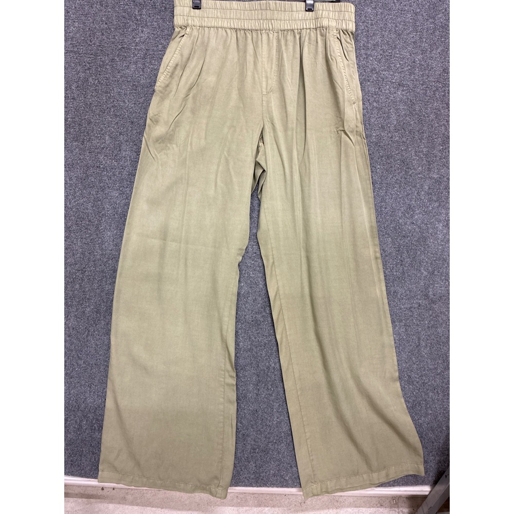 Sanctuary Olive Green Wide Leg Elastic Waist Pants Large Relaxed Trousers